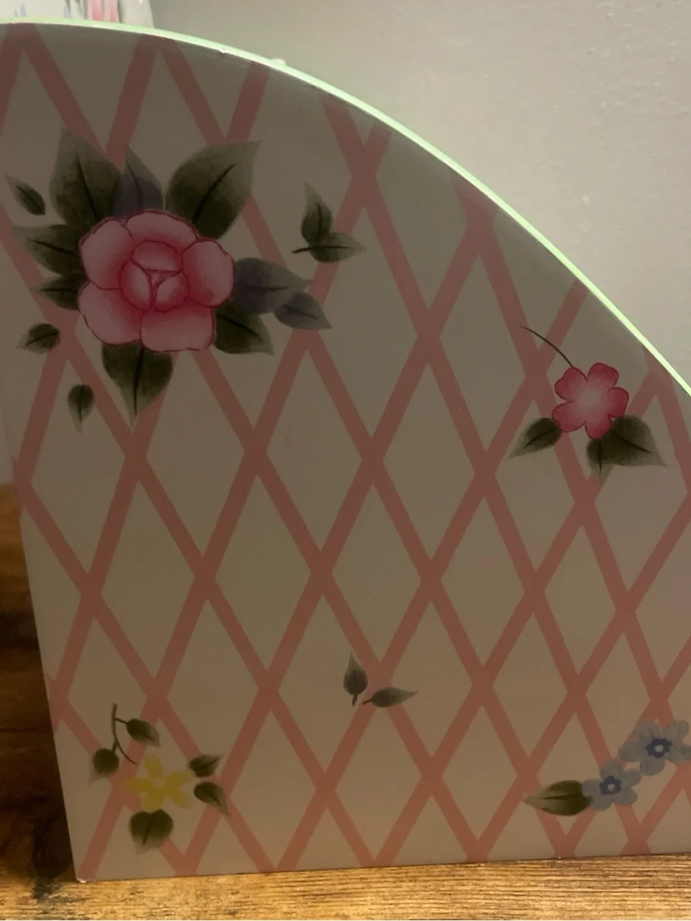 Pfaltzgraff Pink & Green Floral Tiered Desk Organizer